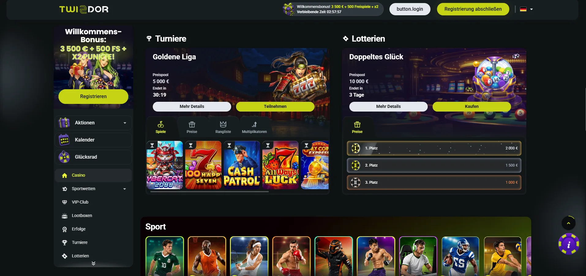 Twindor Casino Bonus